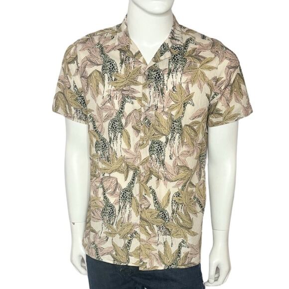 ZARA Men's Safari Print Shirt Relaxed Fit Large - Picture 2 of 7